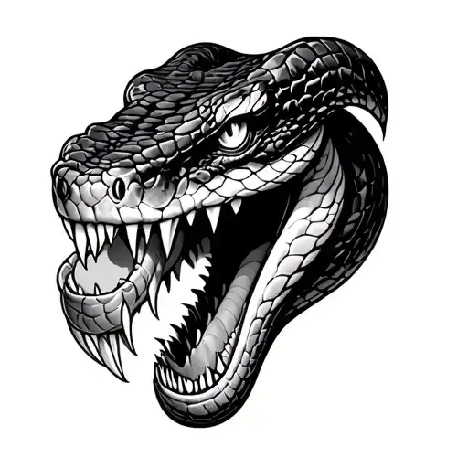 Snake Head Ready To Bite