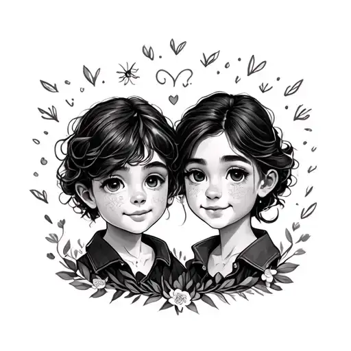 Small Fine Line Matching Tattoo For Brother And Sister