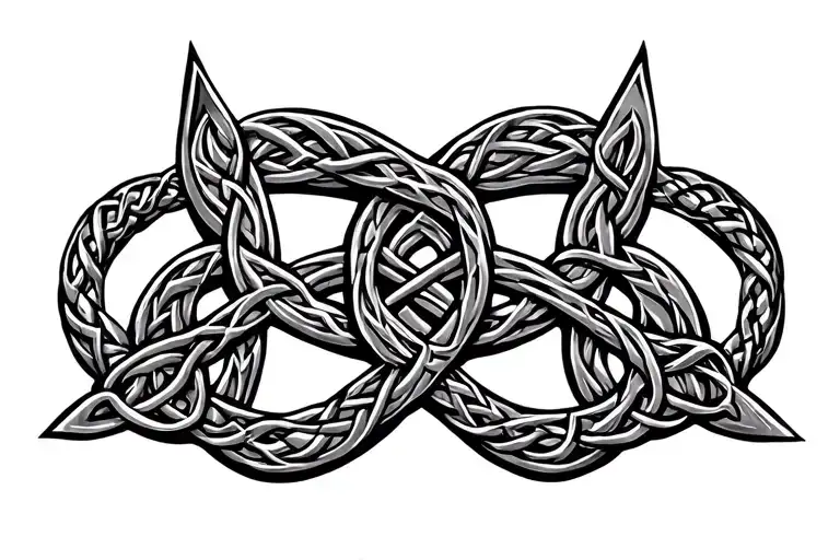Celtic Knot Pattern Emitting From A True North Star Less Like A Badge More Like A Crest