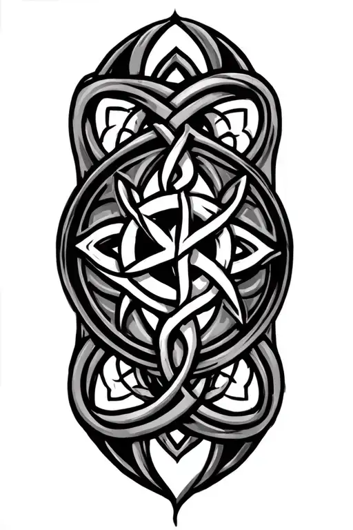 Celtic Knot Pattern Emitting From A True North Star Less Like A Badge More Like A Round Crest