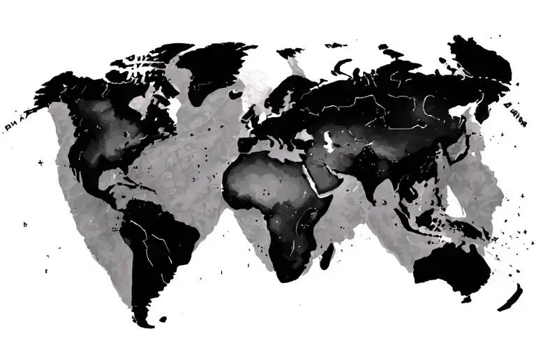 World Map With Coordinates