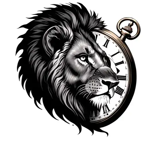 Lion And Pocket Watch