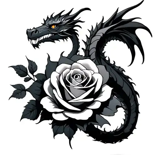Dragon And Rose