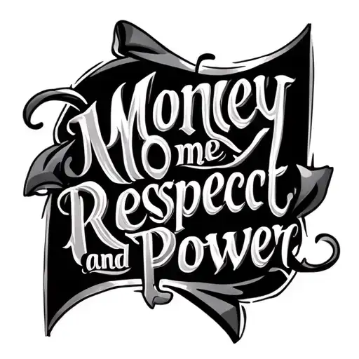 Write Me 'Money Respect And Power' In Calligraphic Letters With Different Shades And Strange Designs