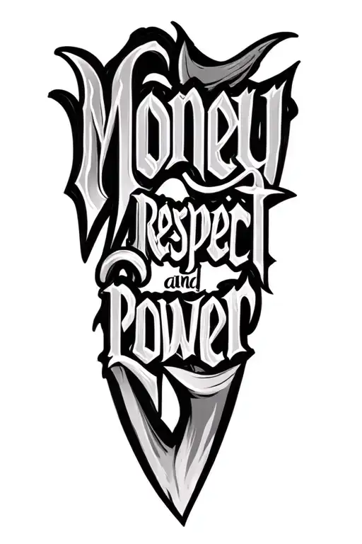Write Me 'Money Respect And Power' In Calligraphic Letters With Different Shades And Strange Designs