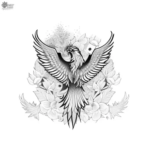 Phoenix With Flowers