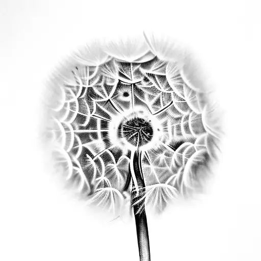 Dandelion With Loose Pieces Blowing