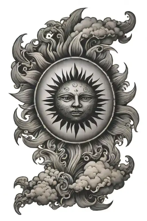 Sun Behind The Clouthes