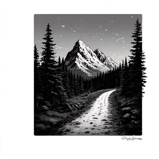 Berg Mit Dirt Road In Forest