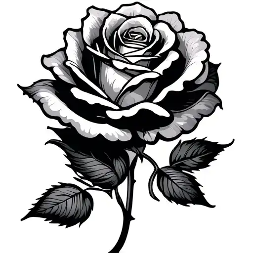 One Line Rose Intertwined