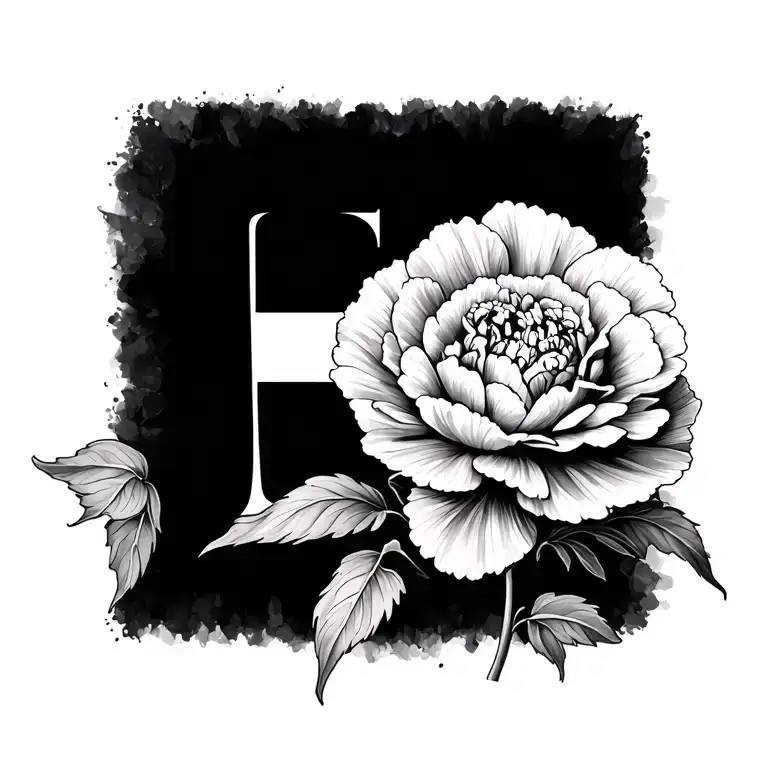 Carnation Flower With Letter E