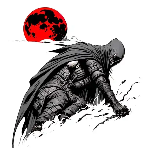 Post Apocalyptic Red Moon Knight