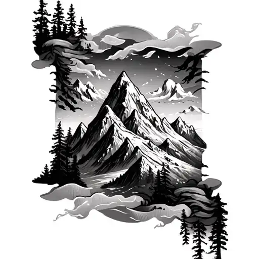 Nature Mountains Arm Sleeved