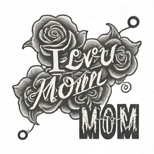 Stamp With I Love You Mom Written