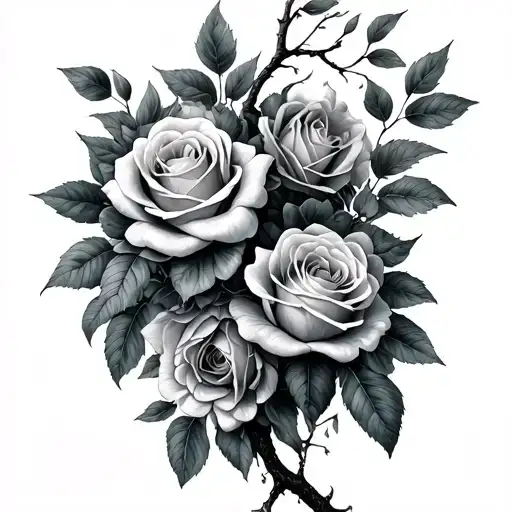 Willow Tree And Roses Wrapped