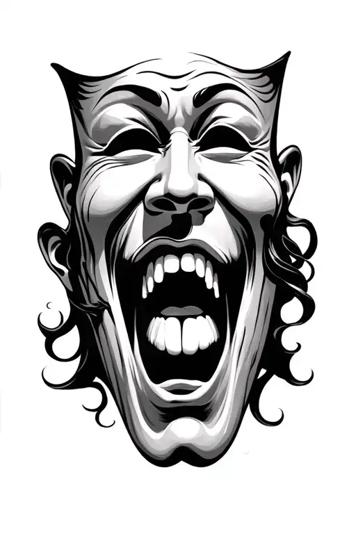 Theatre Masks Crying Laughing