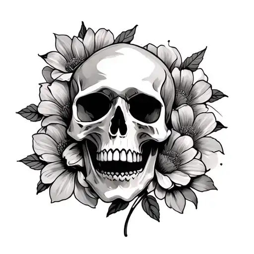 Skull And Flower