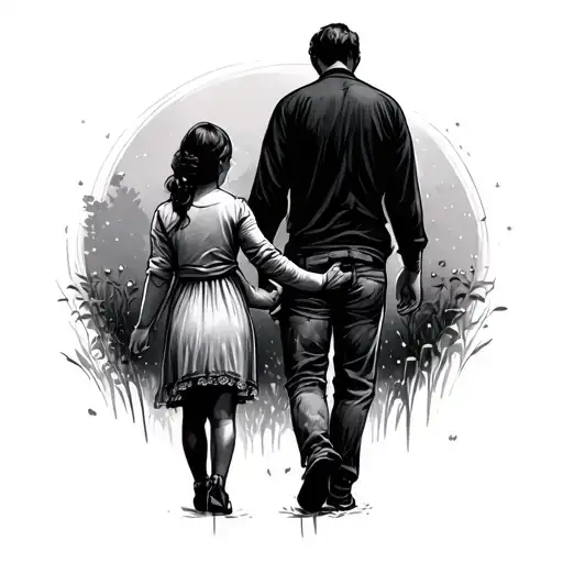Father Daughter Holding Hands