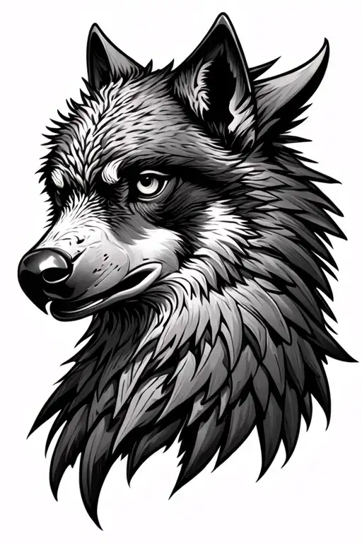 Eagle Wolf Head