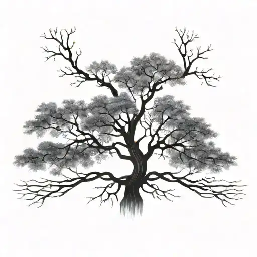 A Tree Of Life Symbol With Binary Code Hidden In The Branches