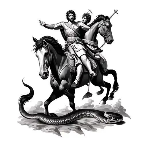 George The Victorious On A Horse Defeats A Snake In The Style Of Realism
