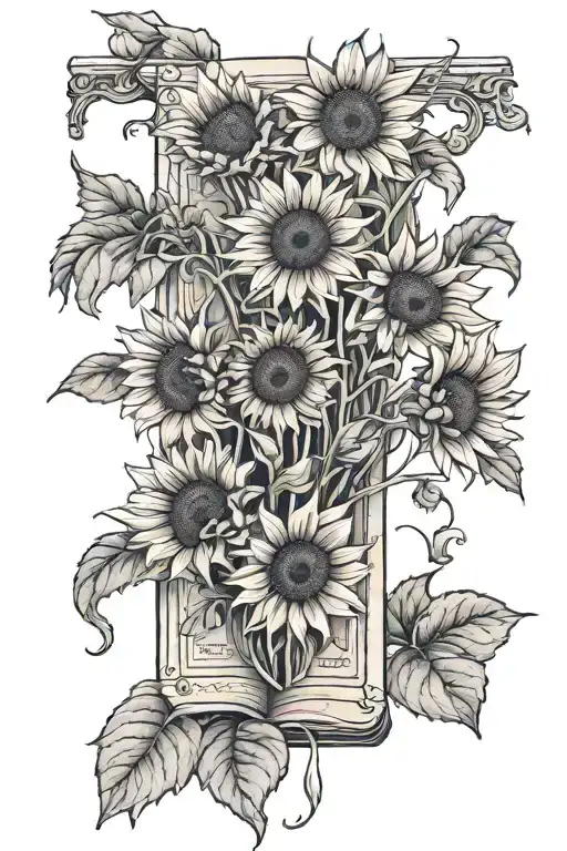 Open Book Sunflowers Long Greens Stems