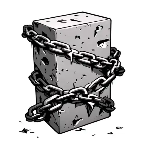 Cinderblock And Broken Chain Wrapped