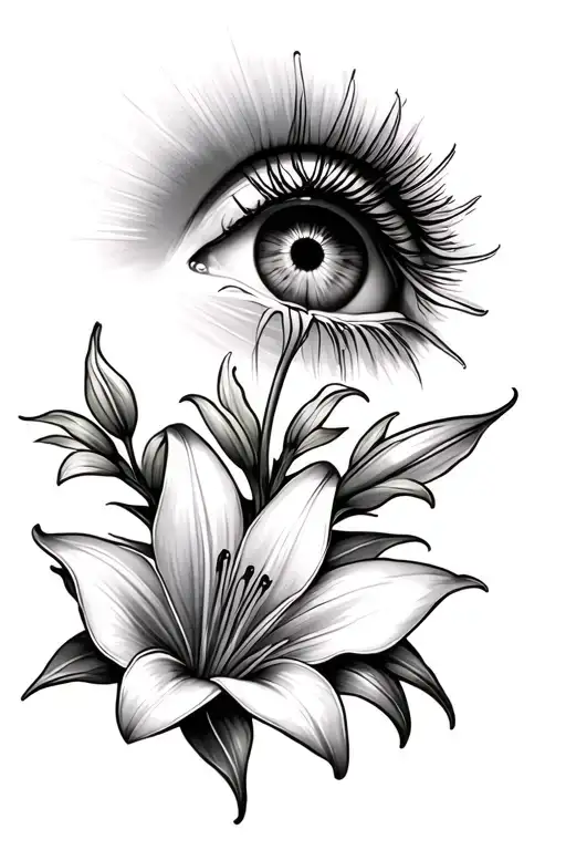 Lily Flower And Sunshine Eye