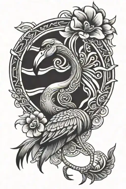Mayan Style Flamingo