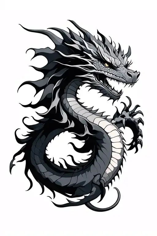 Black Tattoo Dragon