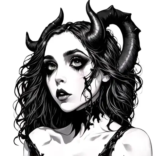 Sexy Scary Demon Girl Standing