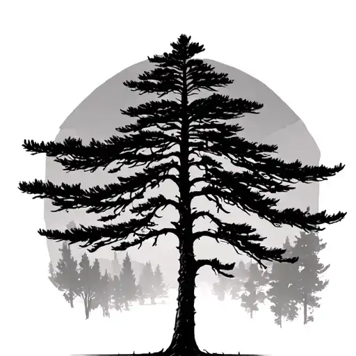 Small Pine Tree With Shadow