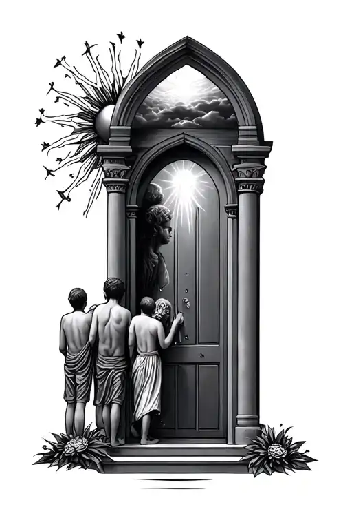 Heaven Door And 3 Son Looking Forward