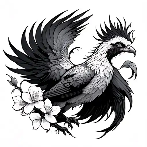 Phoenix Cherry Blossom Floral Ornament And Protection