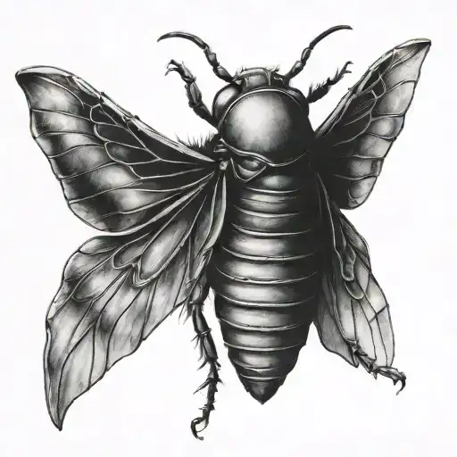 Halloween Cicada Tattoo Design