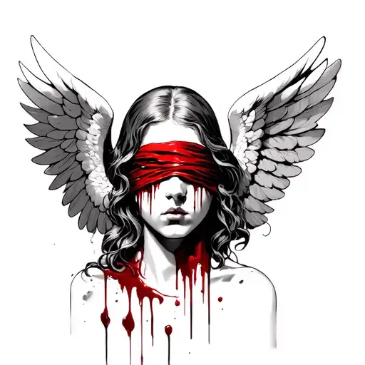 Angel With Bloody Cloth Over Eyes