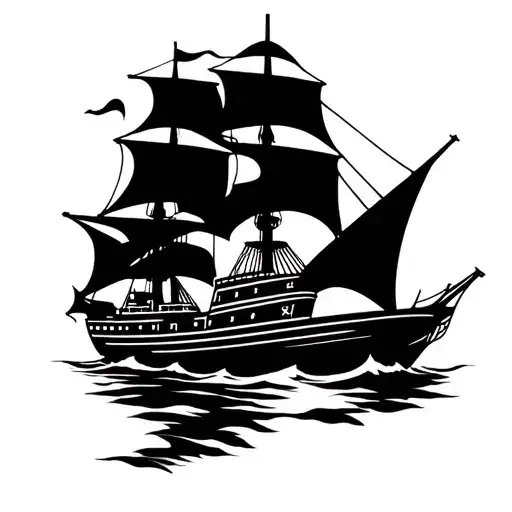 Ship Travel Tattoo Design