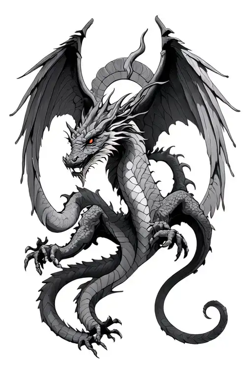 Dragon With Arch Angel Micheal