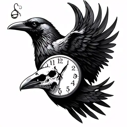 Crow Skull Scale Clock