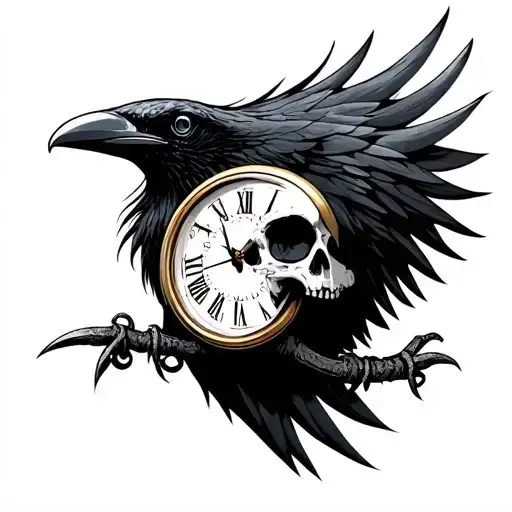 Crow Skull Scale Clock