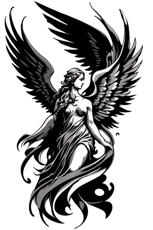 Abstract Angel Tattoo Design Inspired