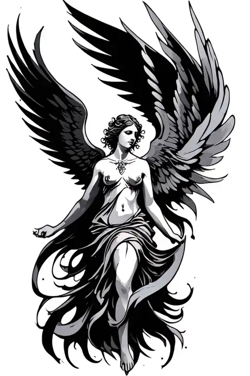 Abstract Angel Tattoo Design Inspired