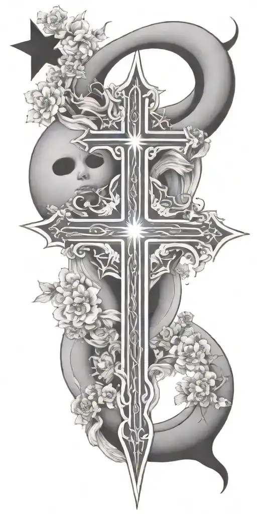 Souls Reaching Towards Each Other Stars Shining Full Moon