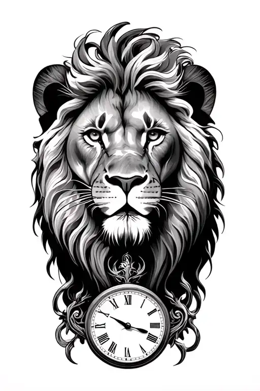 Lion And Time Piece