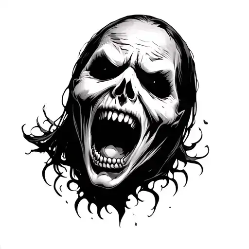 Scary Undead Face Screaming Love Craftian And Dark Fantasy