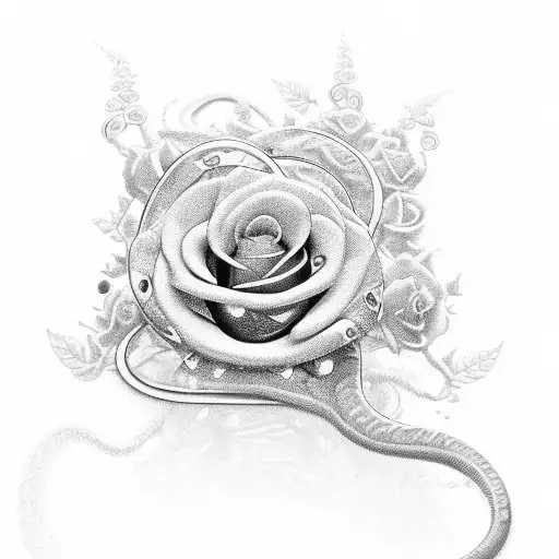 Snake And Roses With Diamonds