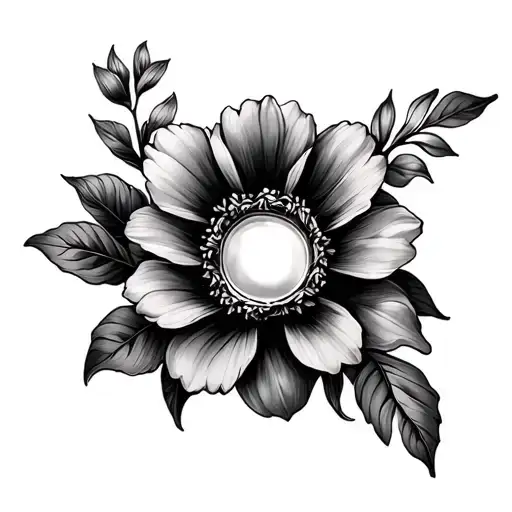 Hourglass With Blooming Flower