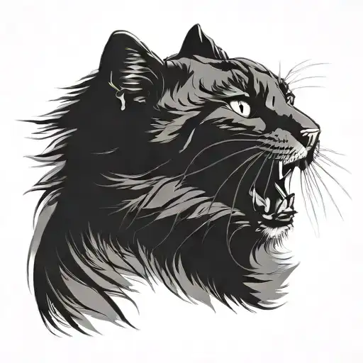 The Muzzle Of A Cat Silhouette