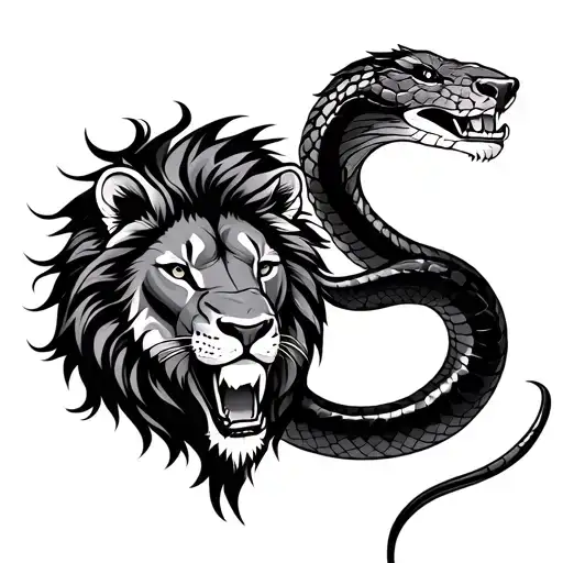 Lion And Cobra