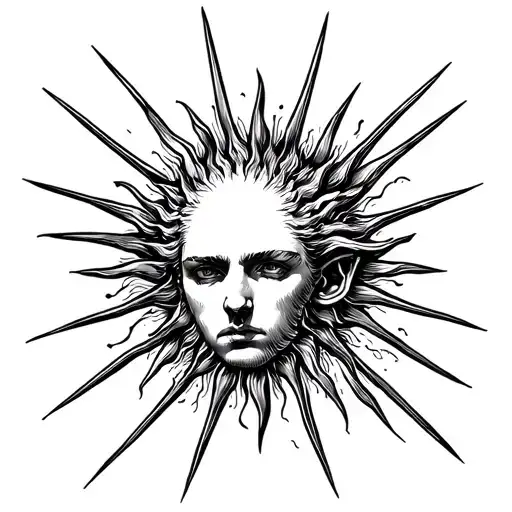 Sun With Getting Out Of A Human Head